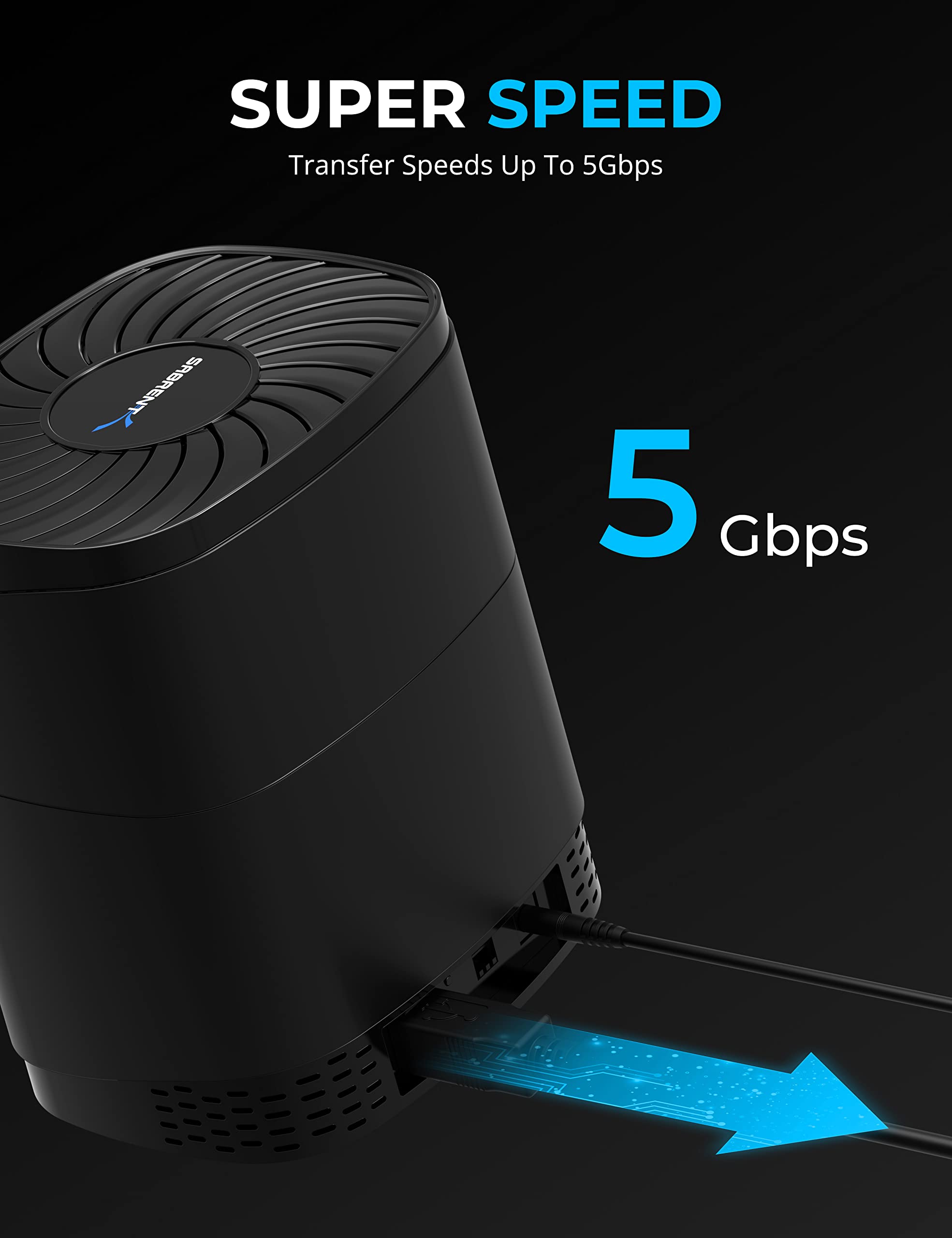 SABRENT Docking station USB 3 5-Bay para HDDs SATA e SSDs (DS-5RSS